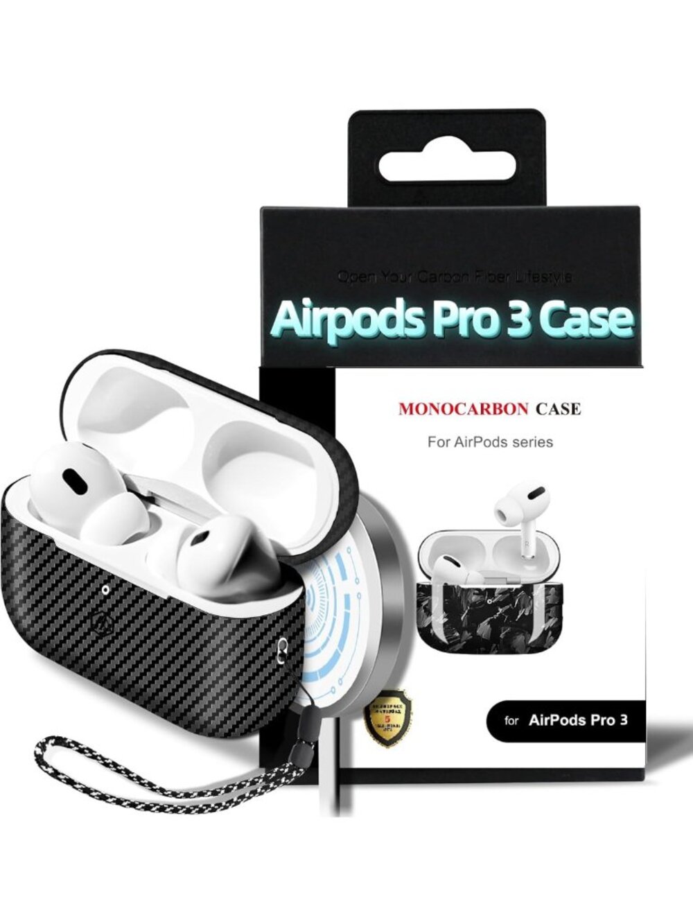 Slim Carbon Fiber AirPods Pro 3 Case, Scratch-Resistant, Drop-Proof, MagSafe
